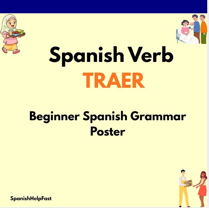 TRAER To Bring Poster for Spanish 1 Irregular Verb Classroom Reference