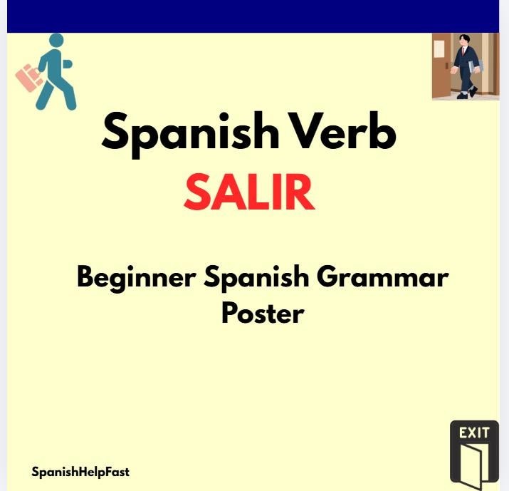 SALIR To Leave Poster for Spanish 1 Present Tense Classroom Reference