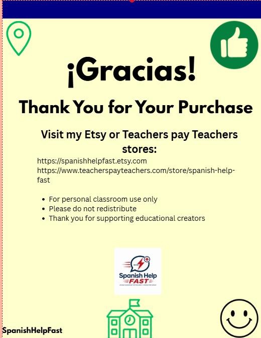Spanish Verb HACER Poster: Beginner Present Tense Grammar Chart (Digital Download) preview 3