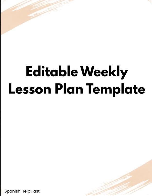 Editable Weekly Lesson Plan Template