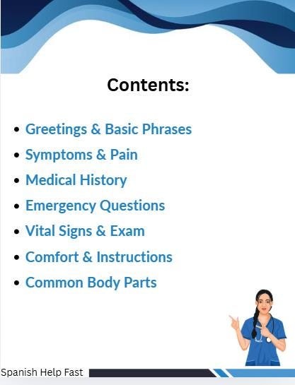 Spanish for ER Nurses Essential Intake Questions and Vocabulary with pronounciation preview 2