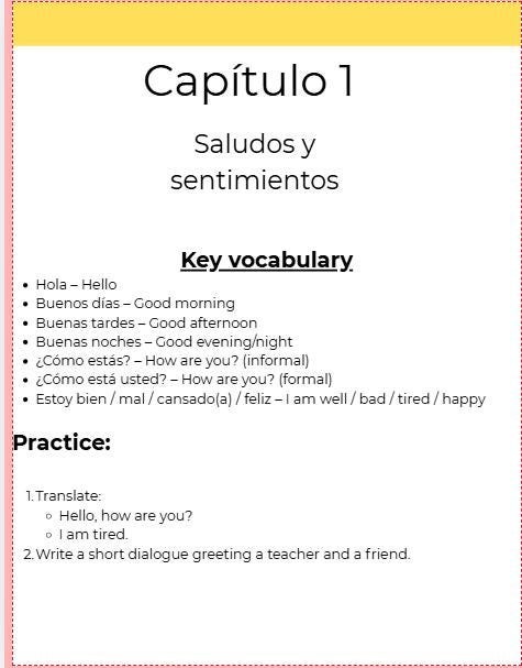 Spanish 1 Review Packet | Vocabulary Grammar (Digital Download) preview 2
