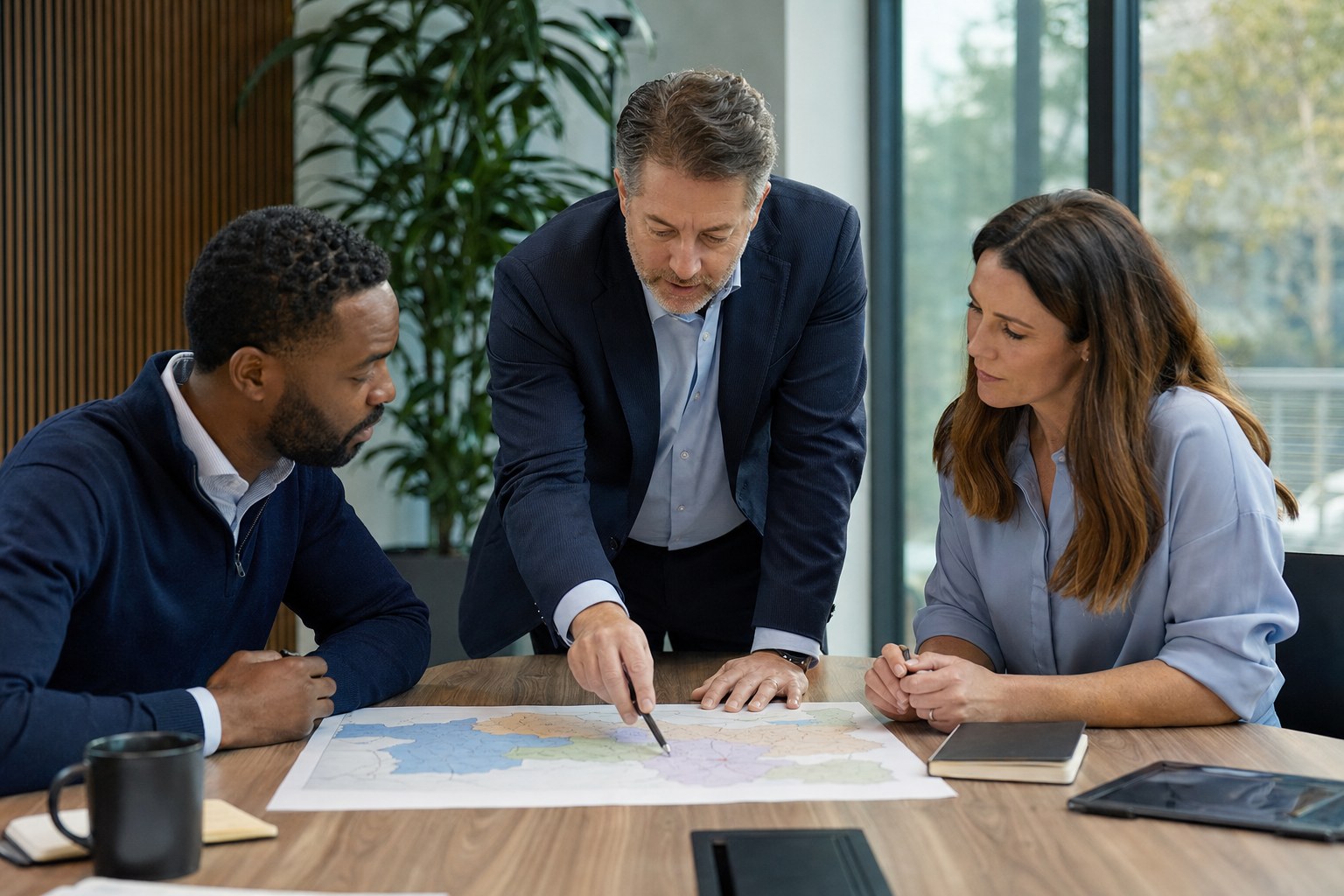 Sales leader facilitating a working session with sales managers