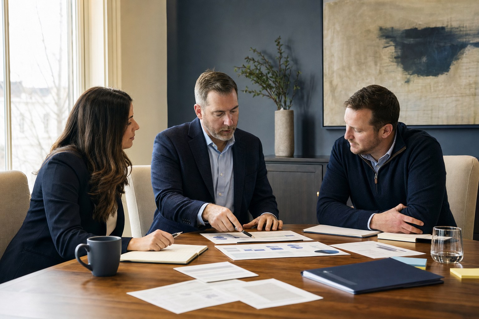 Sales leaders reviewing a manager development plan