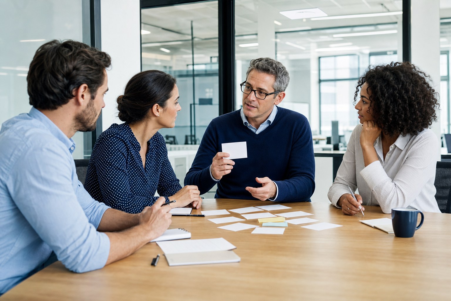 Sales manager facilitating a team pipeline review