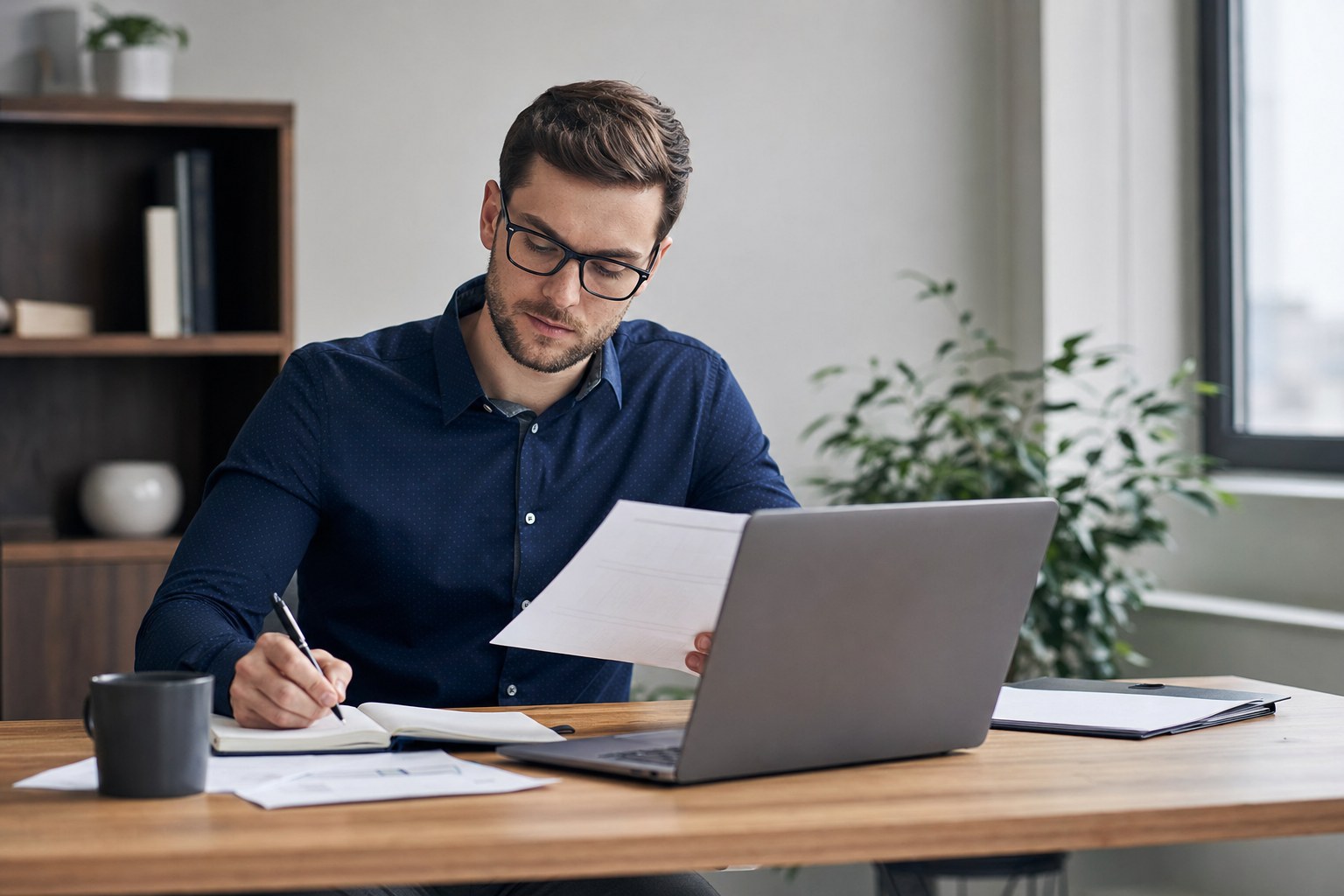 New sales representative preparing an account brief and customer conversation notes