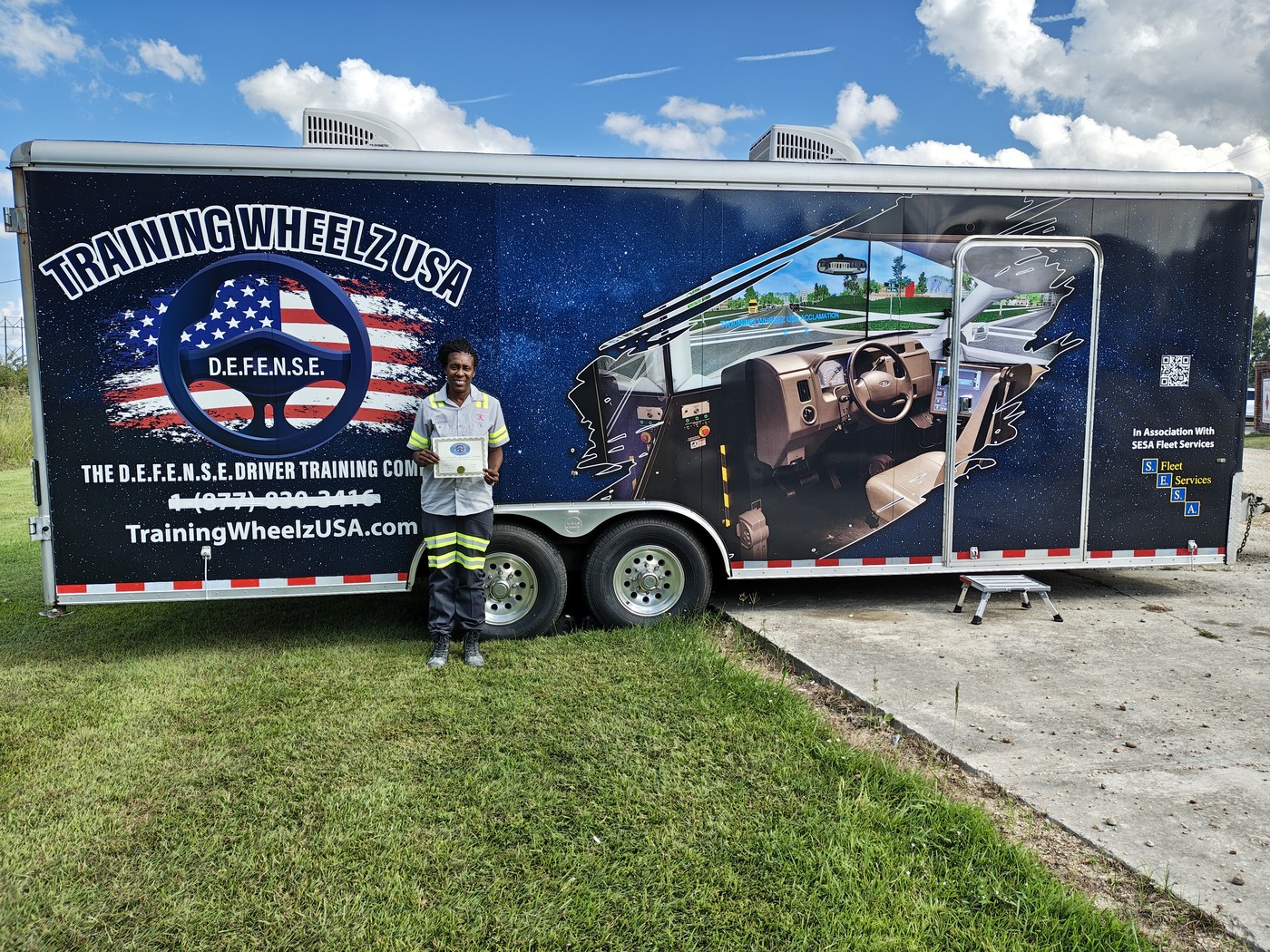 Training Wheelz USA trailer parked at a training site