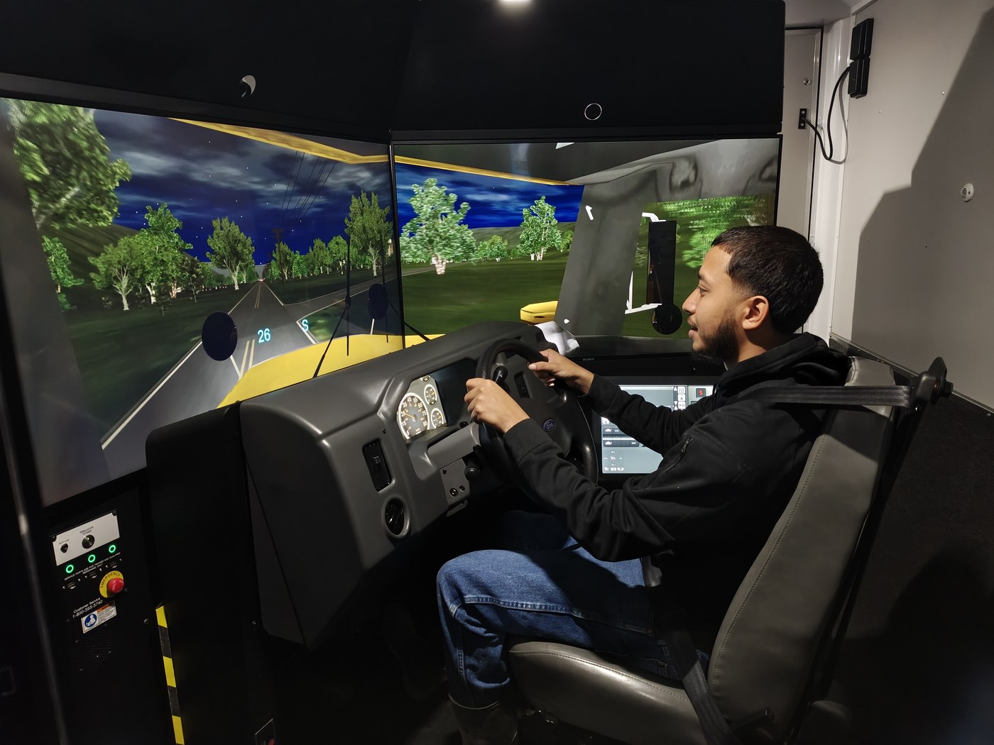 Participant practicing a driving scenario