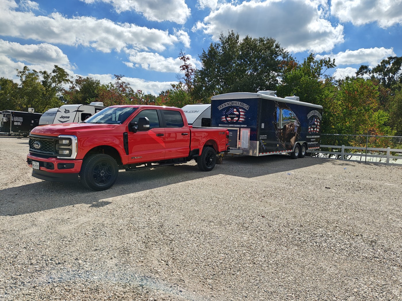 Training Wheelz USA trailer and support vehicle