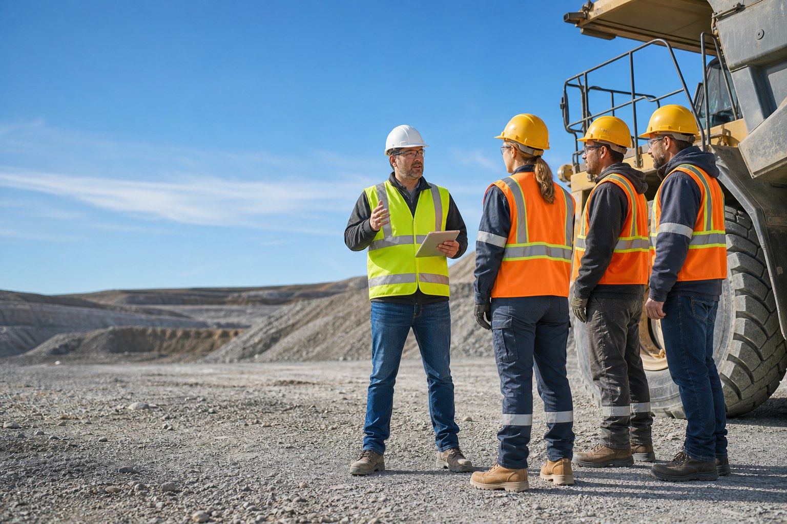 Surface-mining safety training at a customer worksite
