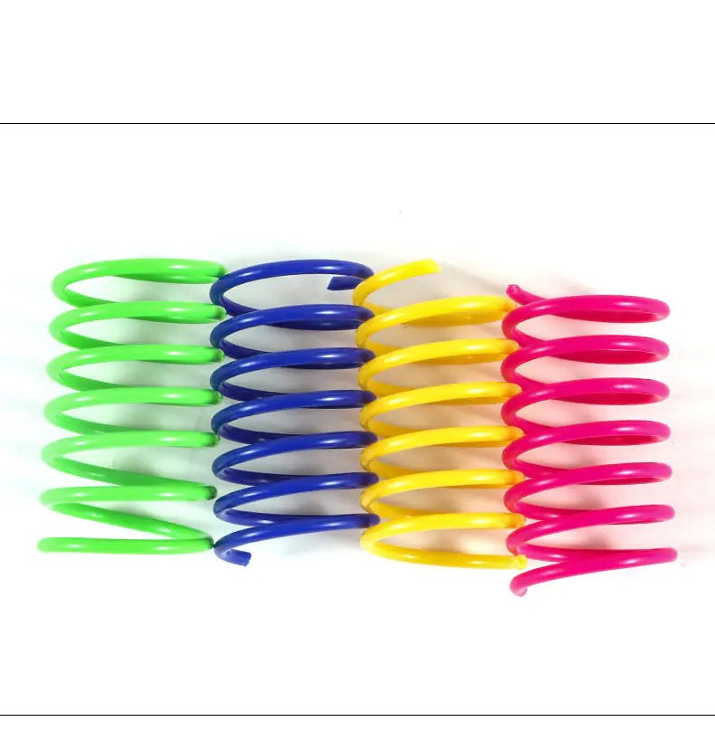 Set of colorful spring cat toys