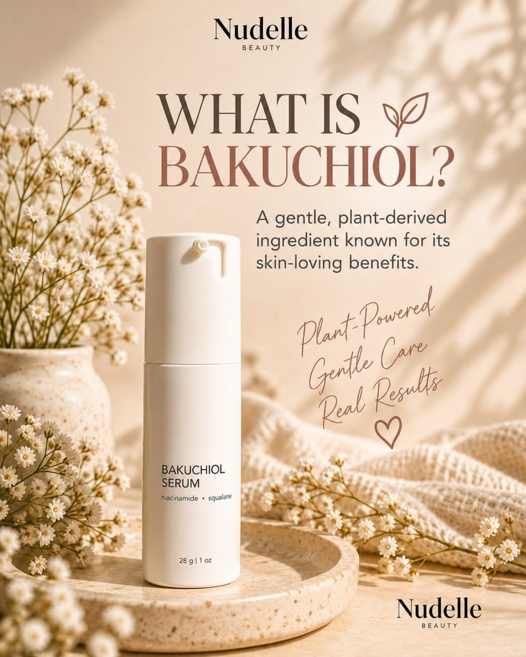Nudelle Bakuchiol Serum with botanical styling