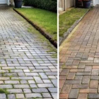 CHPL driveway pressure washing before-and-after