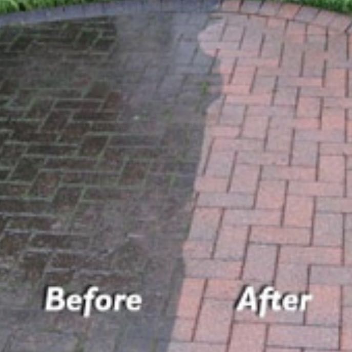 CHPL sidewalk pressure washing before-and-after result