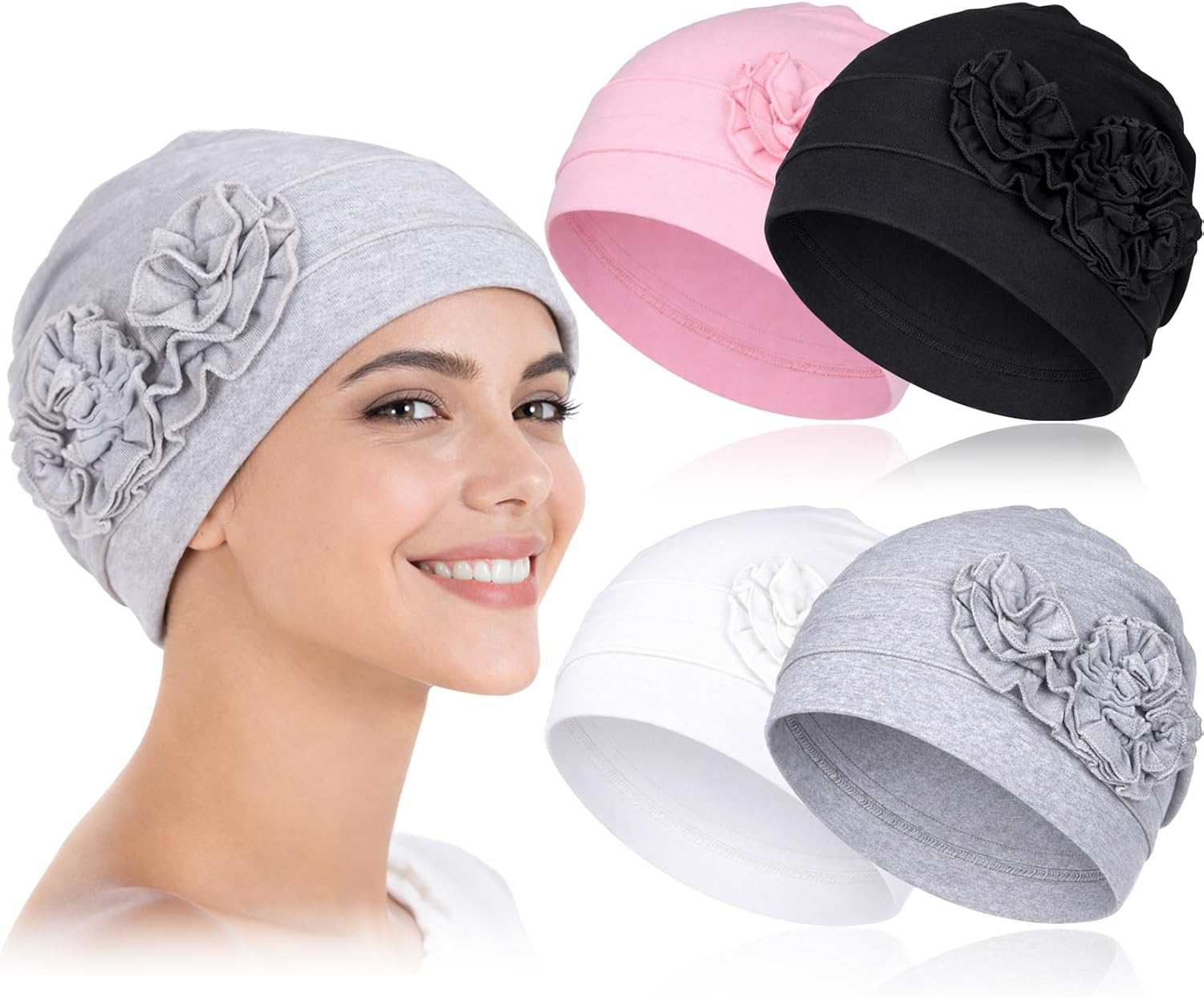 Soft cotton chemo hats for women