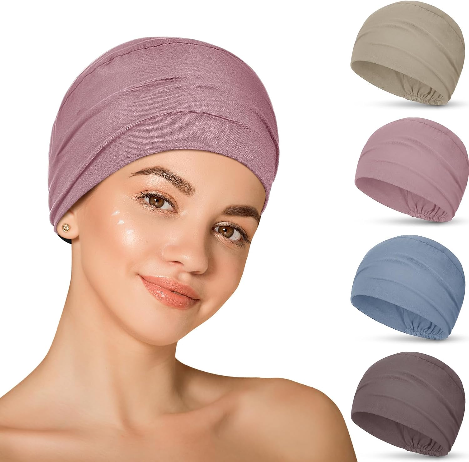 Soft cotton chemo sleep cap for women