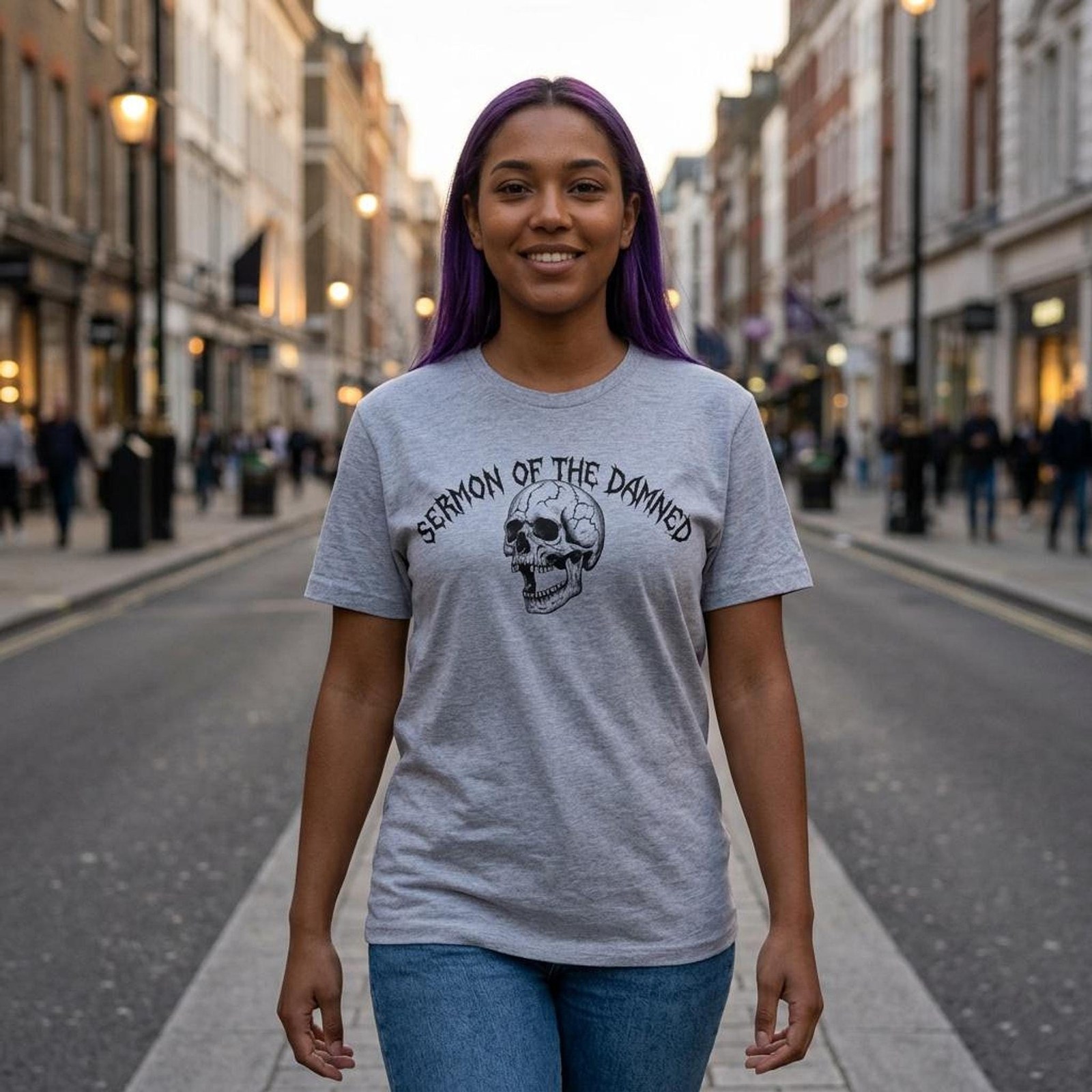 Gothic Tee with Skull Graphic