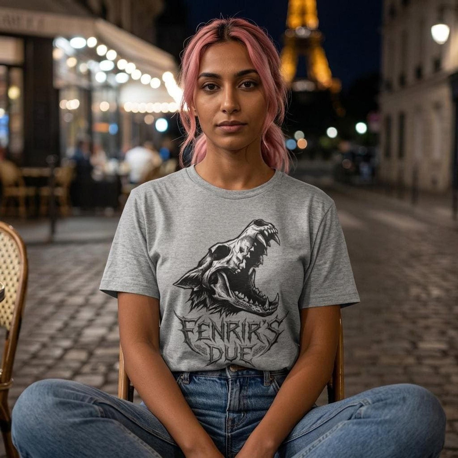 Viking Style Fenrir Wolf Graphic Tee