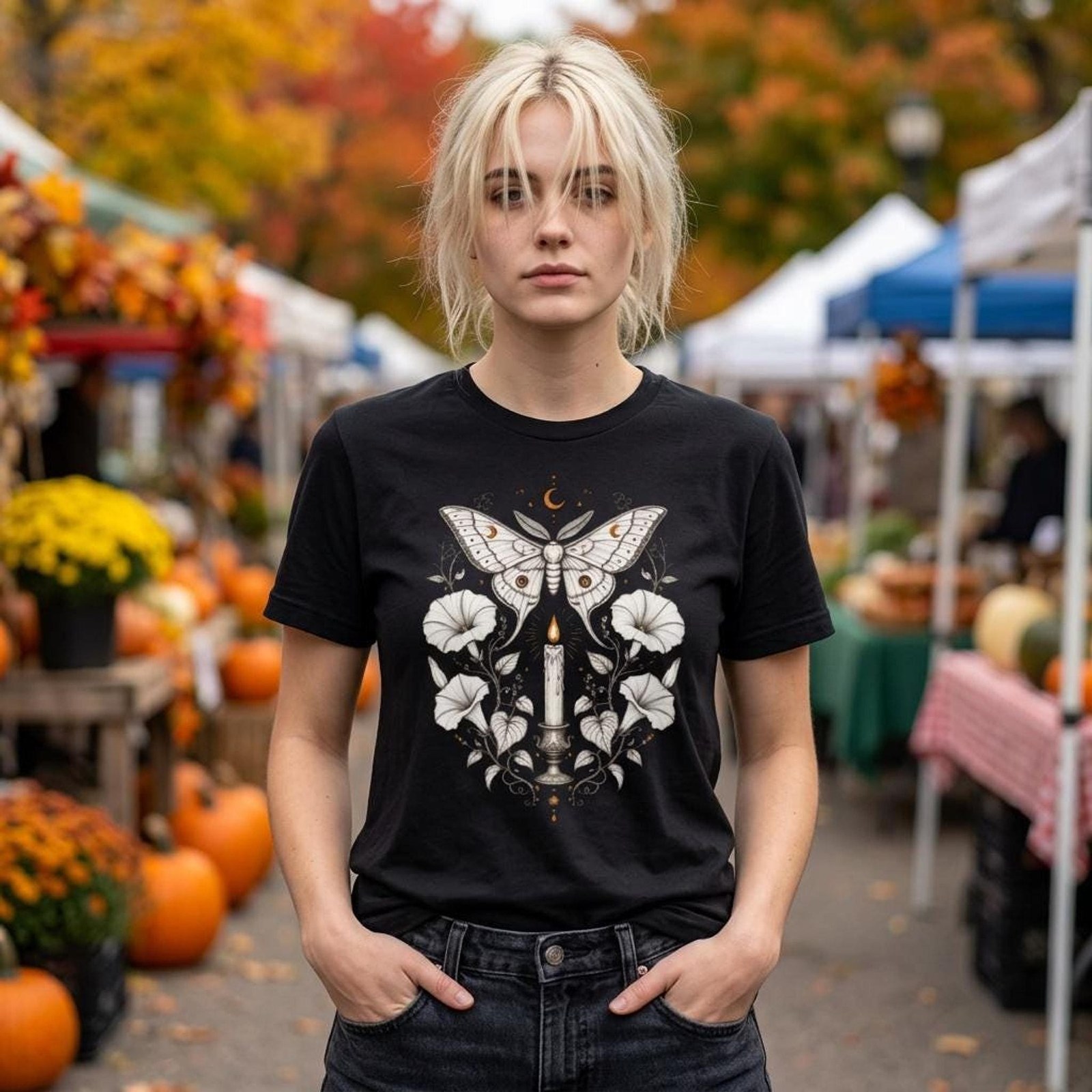 Moth Lover Gift Gothic Graphic Tee