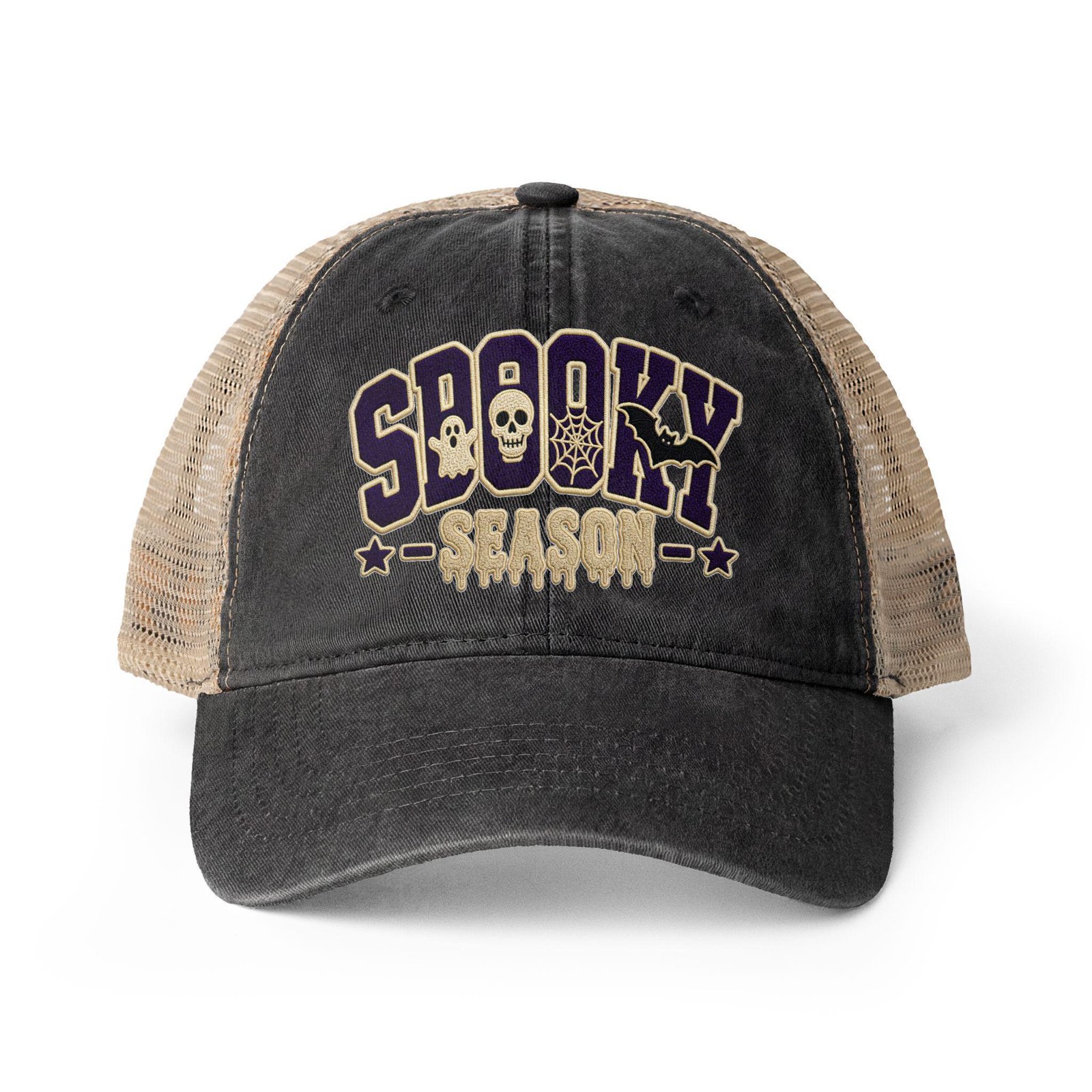 Bat Embroidered Trucker Cap