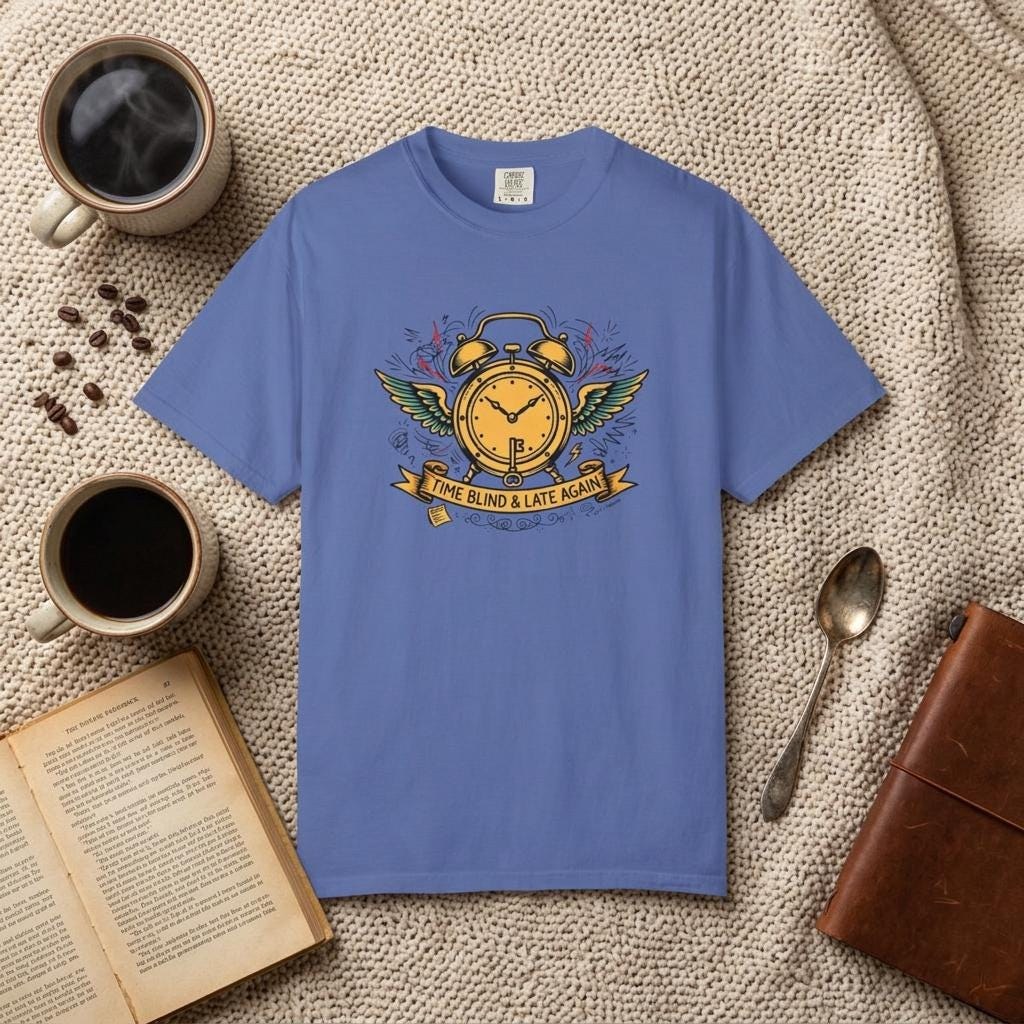 Time Blind Late Again Clock Shirt – ADHD Humor