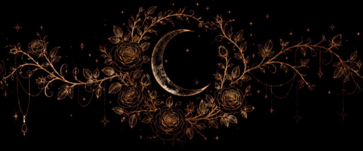 Gothic Moon & Floral Line Art Bundle