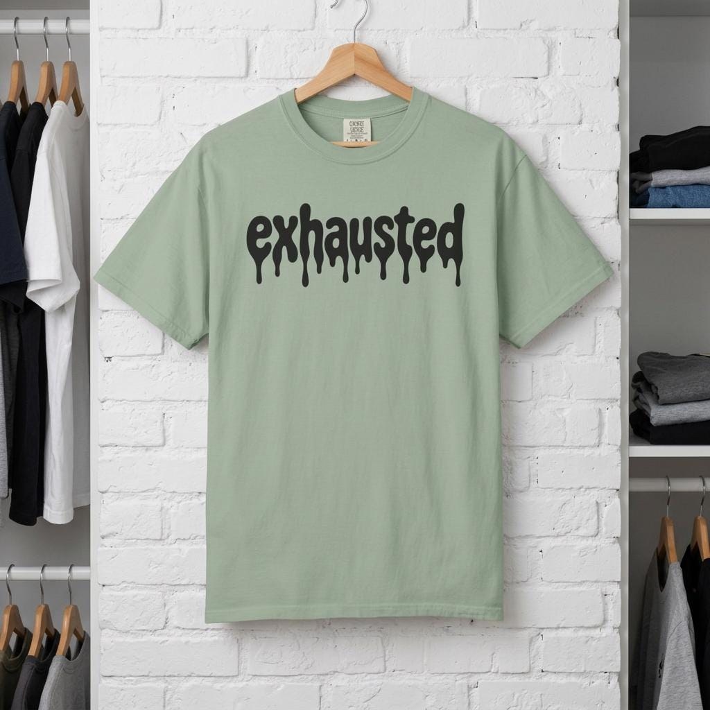 Exhausted Melting Letters Tee