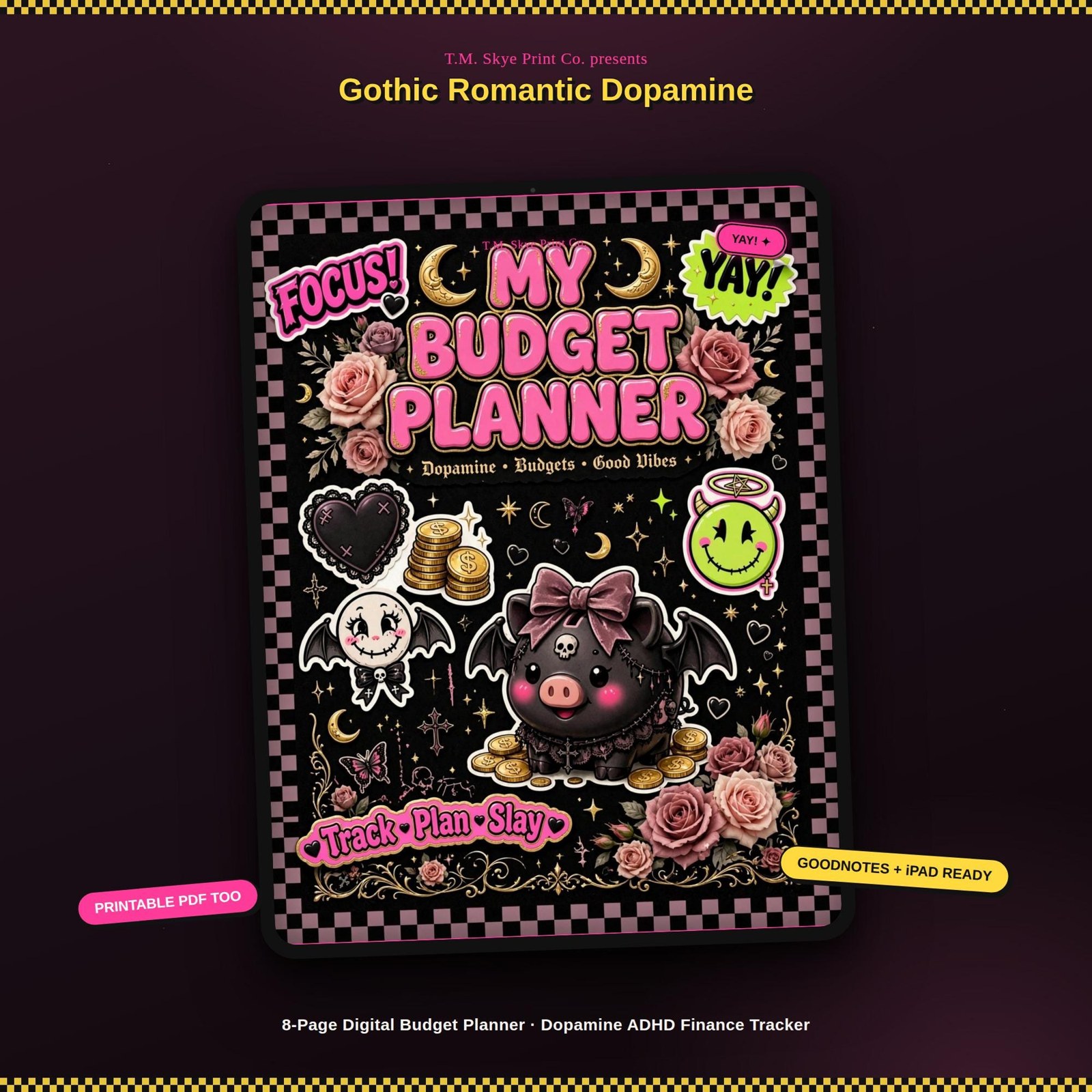 Gothic Budget Planner Digital Download