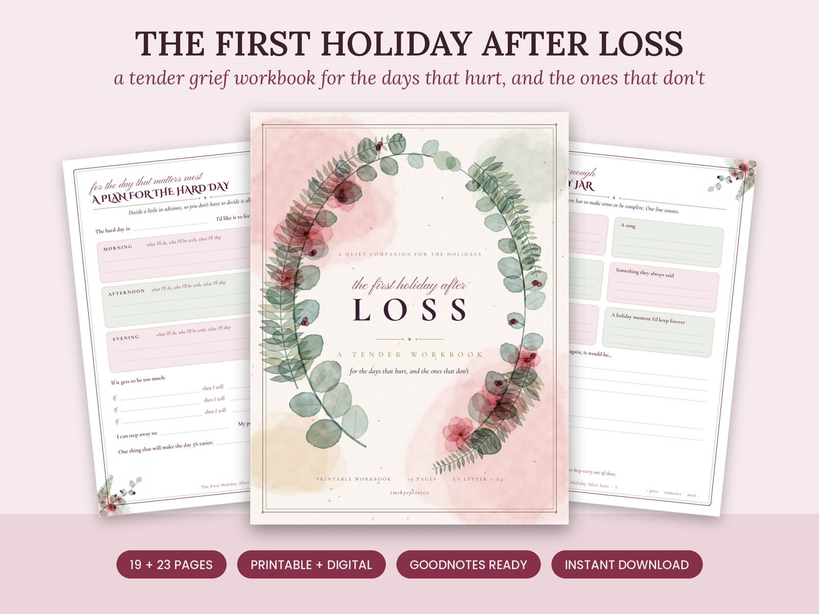 First Holiday After Loss Grief Workbook