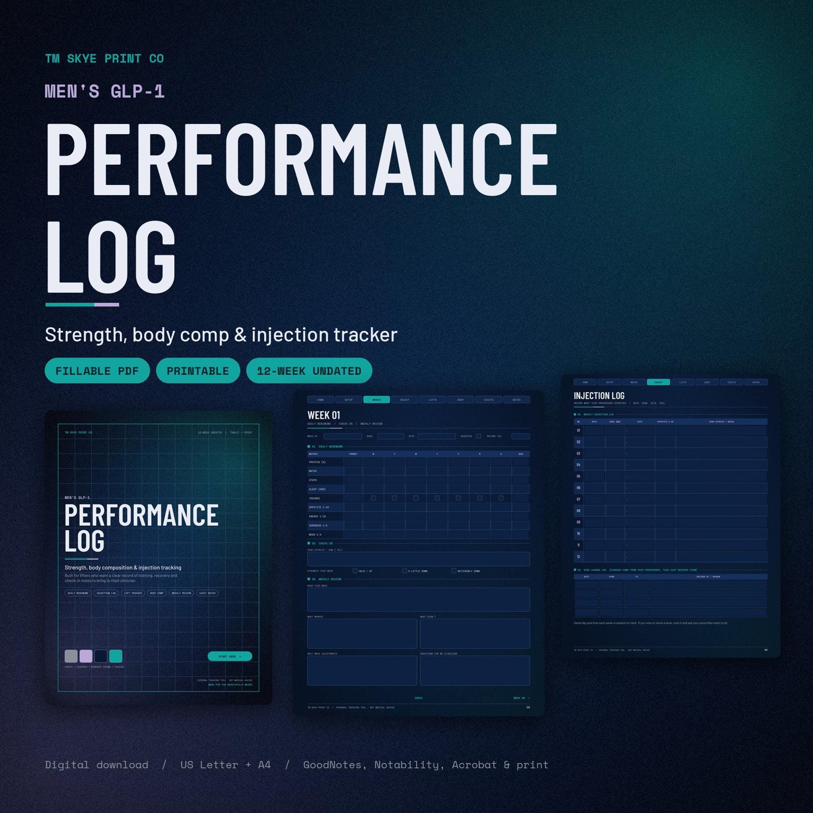 Men's GLP-1 Performance Log