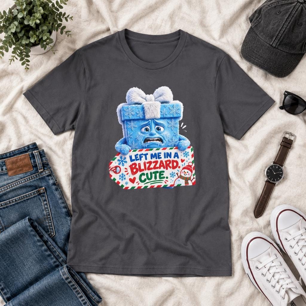Blue Gift Box Left Me in a Blizzard T-Shirt/ funny Holiday shirt