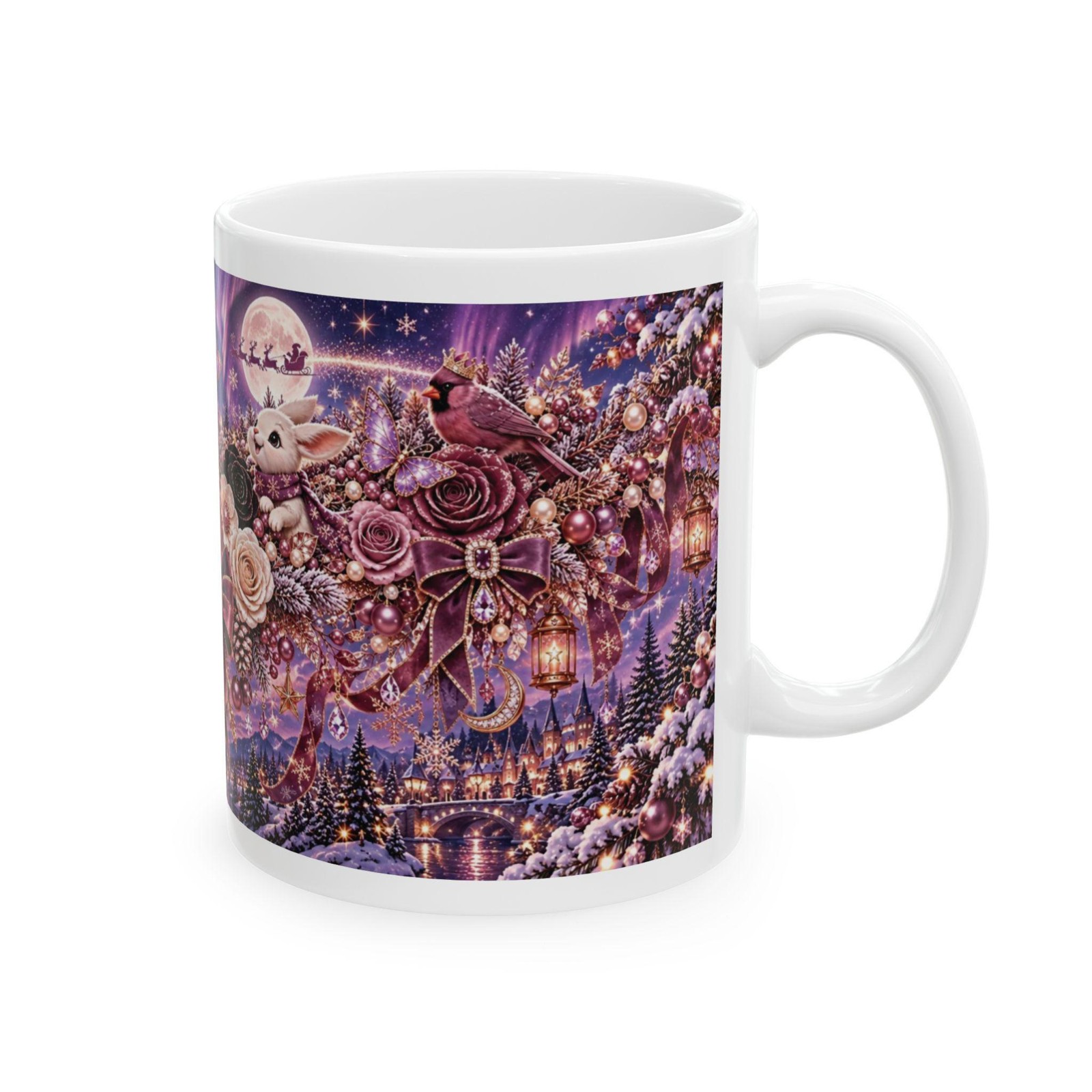 Enchanted Deer Floral Fantasy Mug