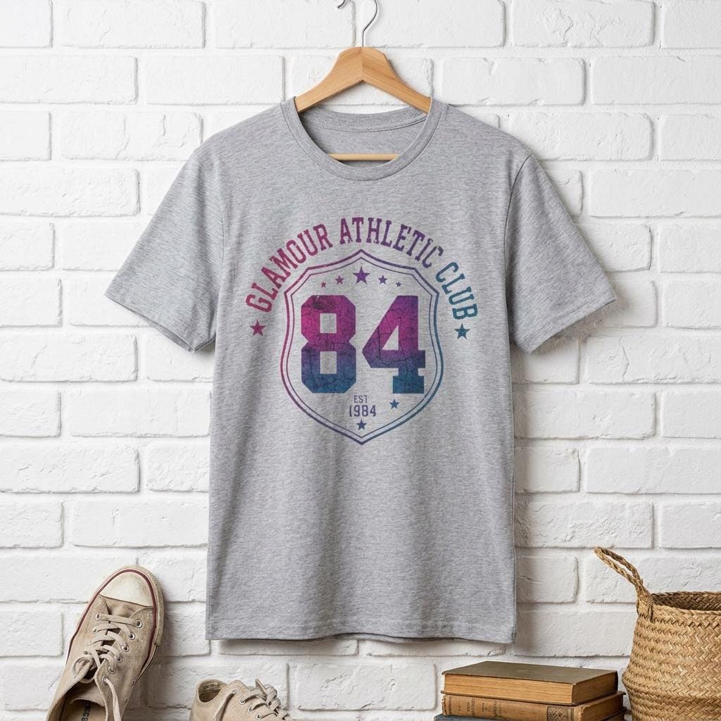 Glamour Athletic Club 84 Retro Sports Crest T-Shirt