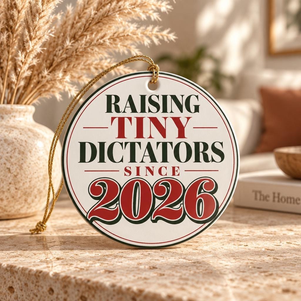 Raising Tiny Dictators Since 2026 Ceramic Ornament