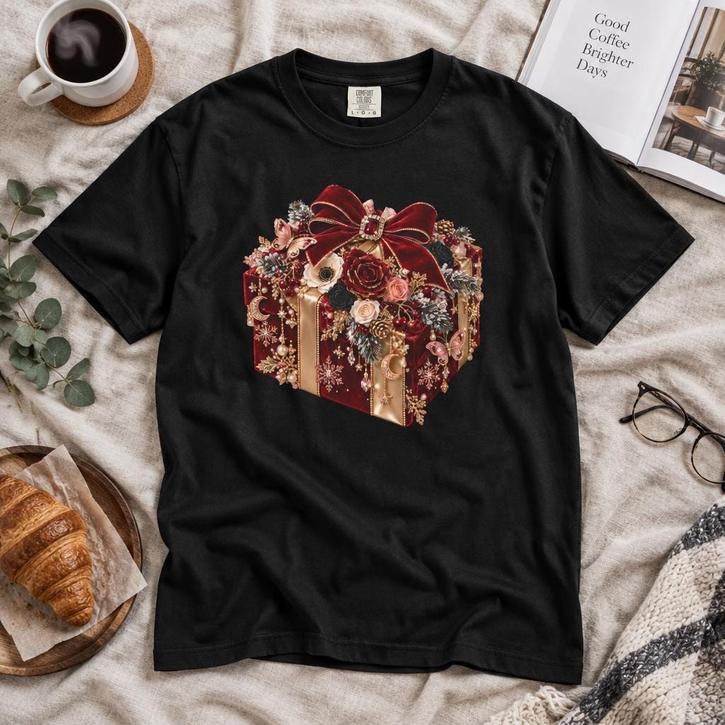 Ornate Gothic Floral Gift Box T-Shirt