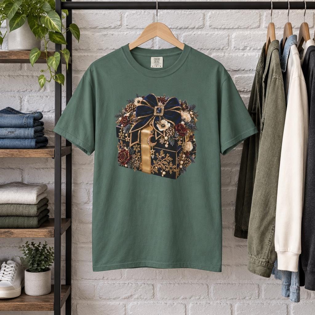 Ornate Gothic Floral Vintage Gift Box T-Shirt