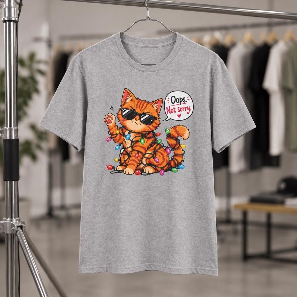 Sassy Sunglasses Cat Graphic T-Shirt