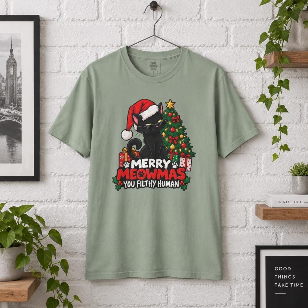 Merry Meowmas Cat Christmas T-Shirt