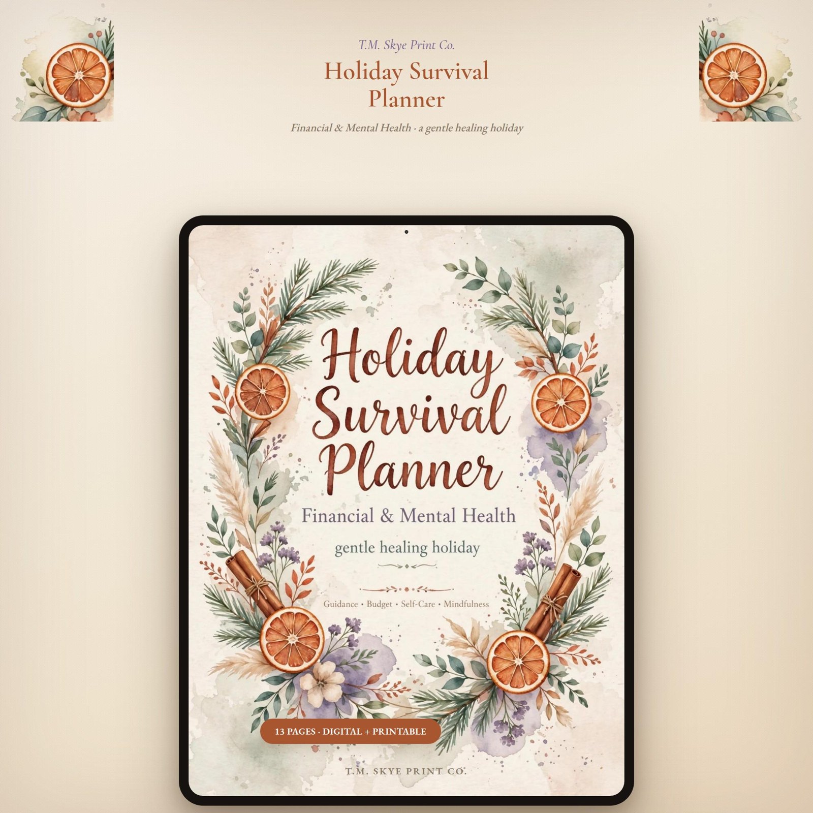 Cozy Boho Holiday Survival Planner