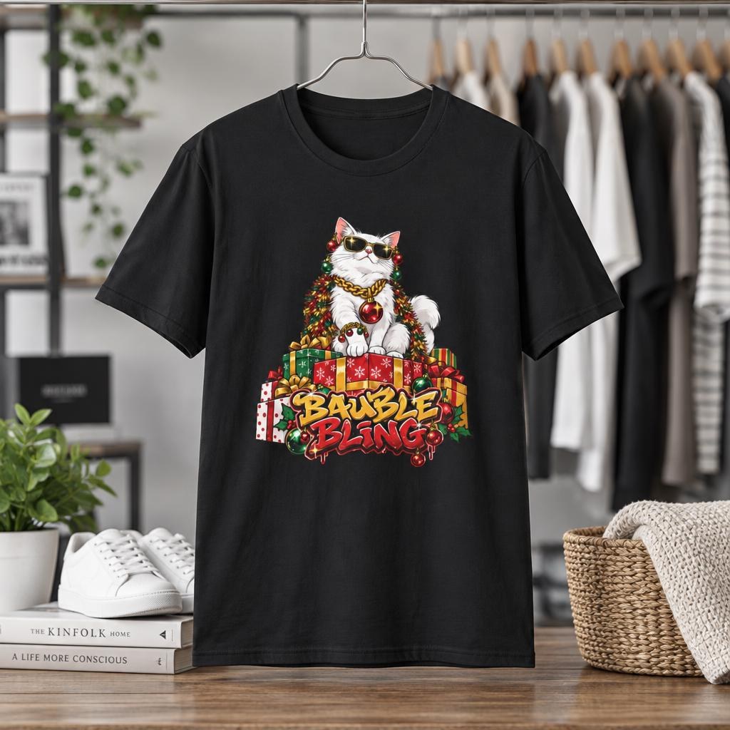 Christmas Cat Daddy Bauble Bling Funny shirt