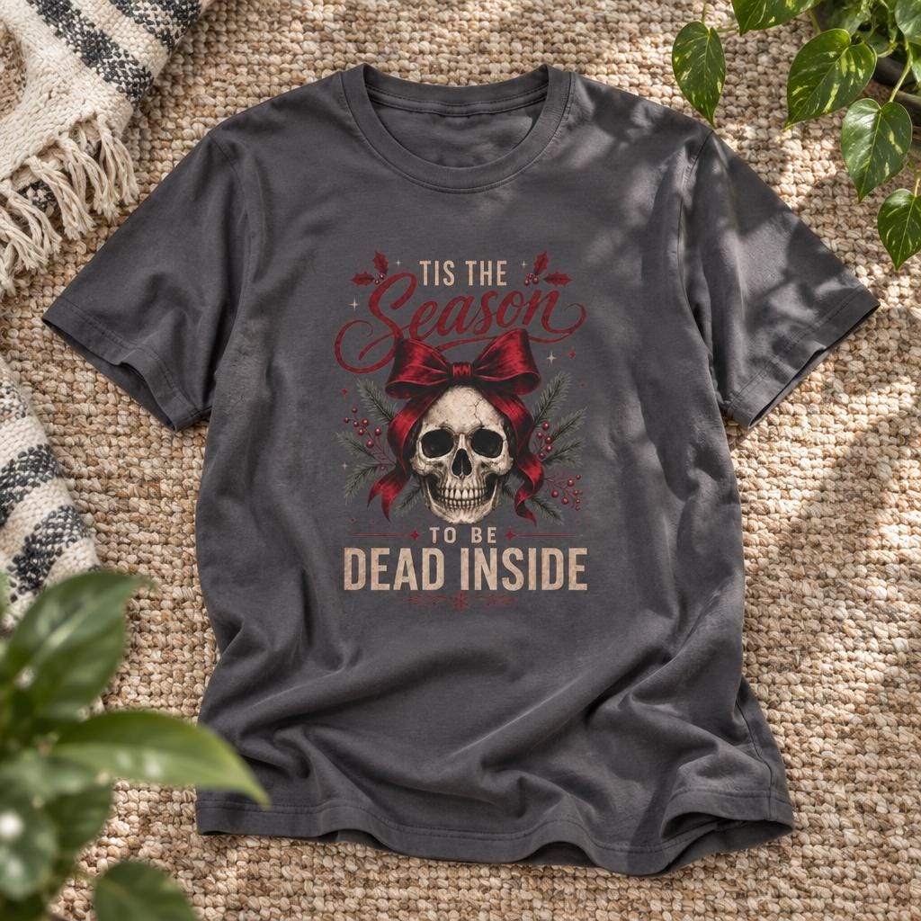 Skull Bow Holiday Quote T-Shirt