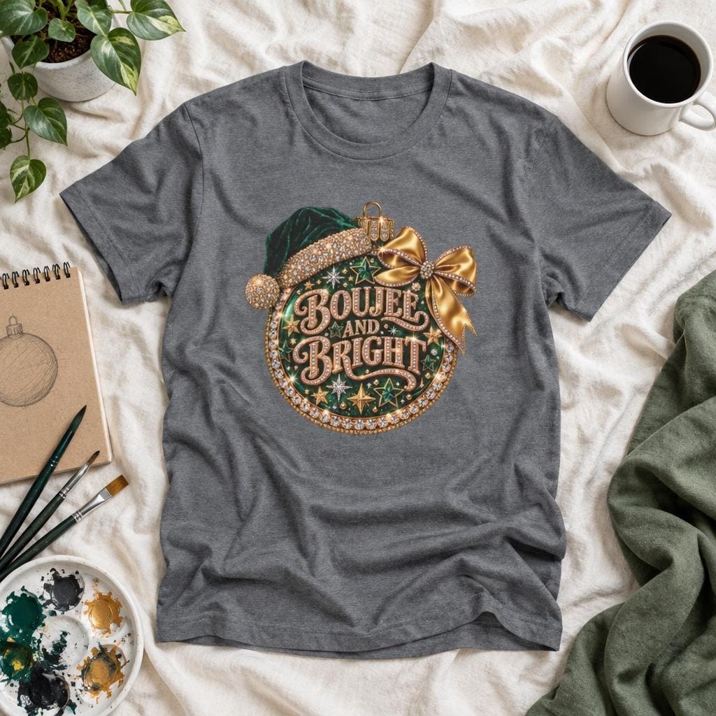 Boujee and Bright Christmas Ornament T-Shirt