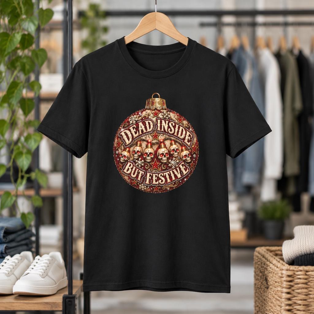 Dead Inside But Festive Christmas Ornament T-Shirt