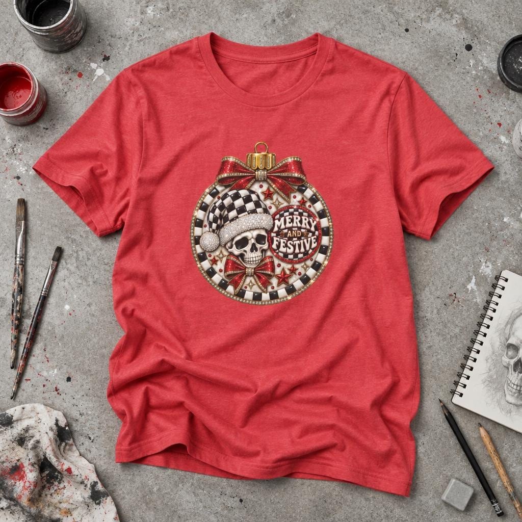 Merry Festive Skeleton Ornament T-Shirt