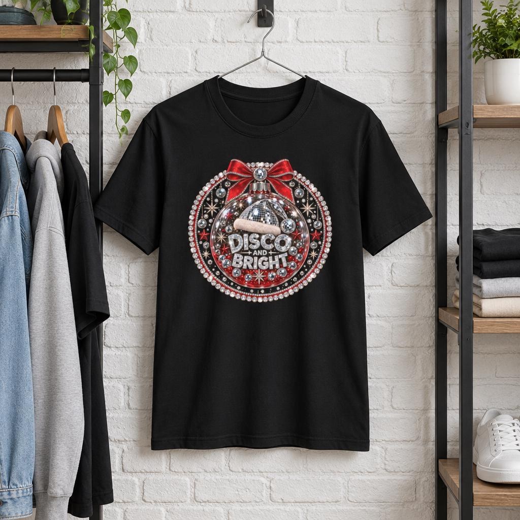 Disco Ball and Bright Bow T-Shirt