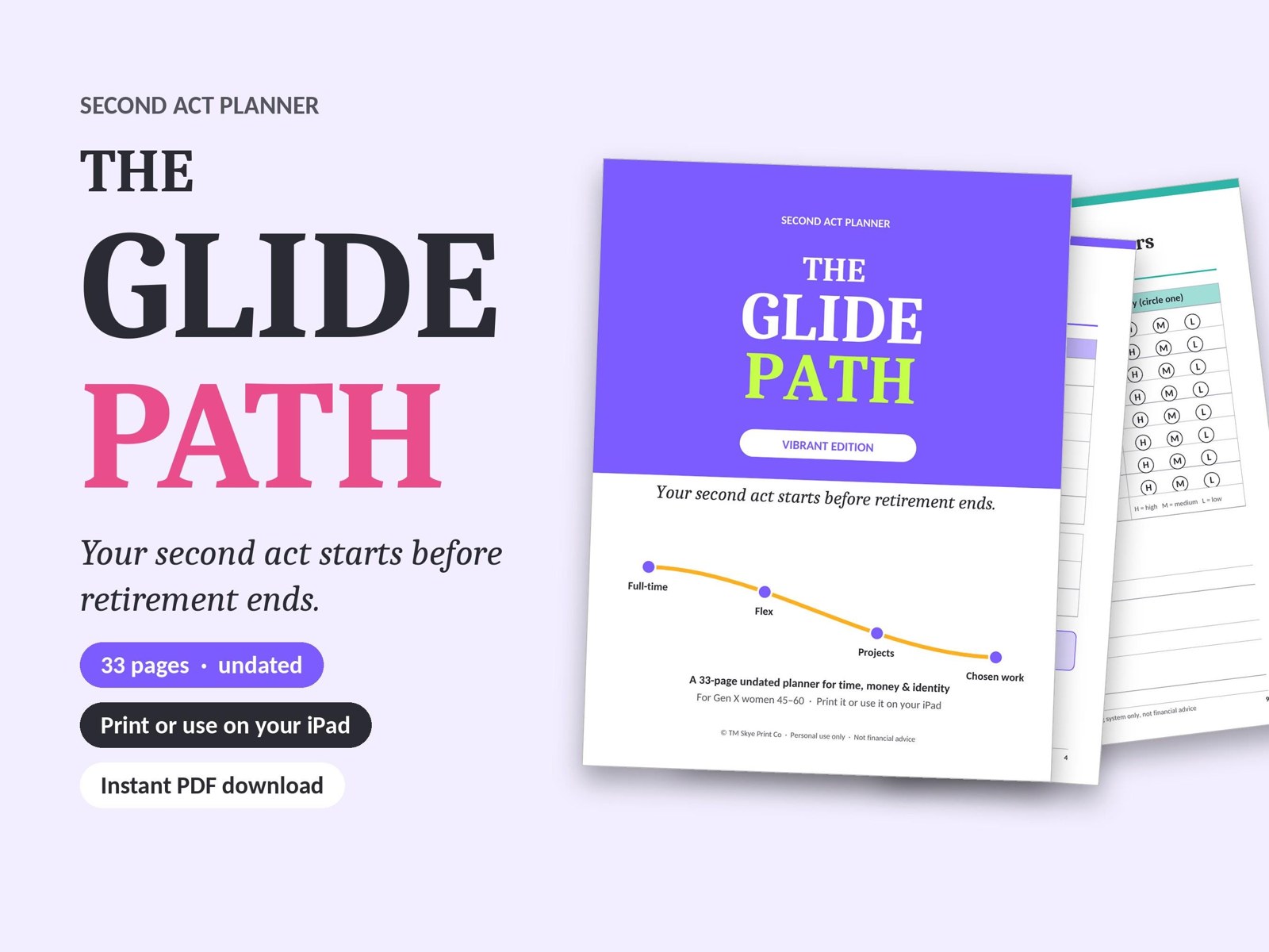 Second Act Planner Printable: Bold