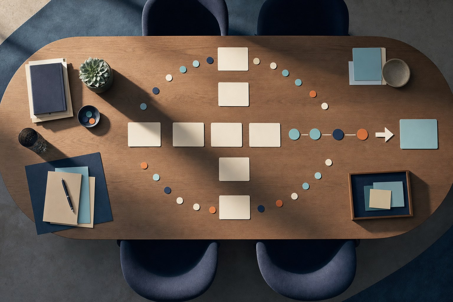 A leadership team planning a clear path for organizational change