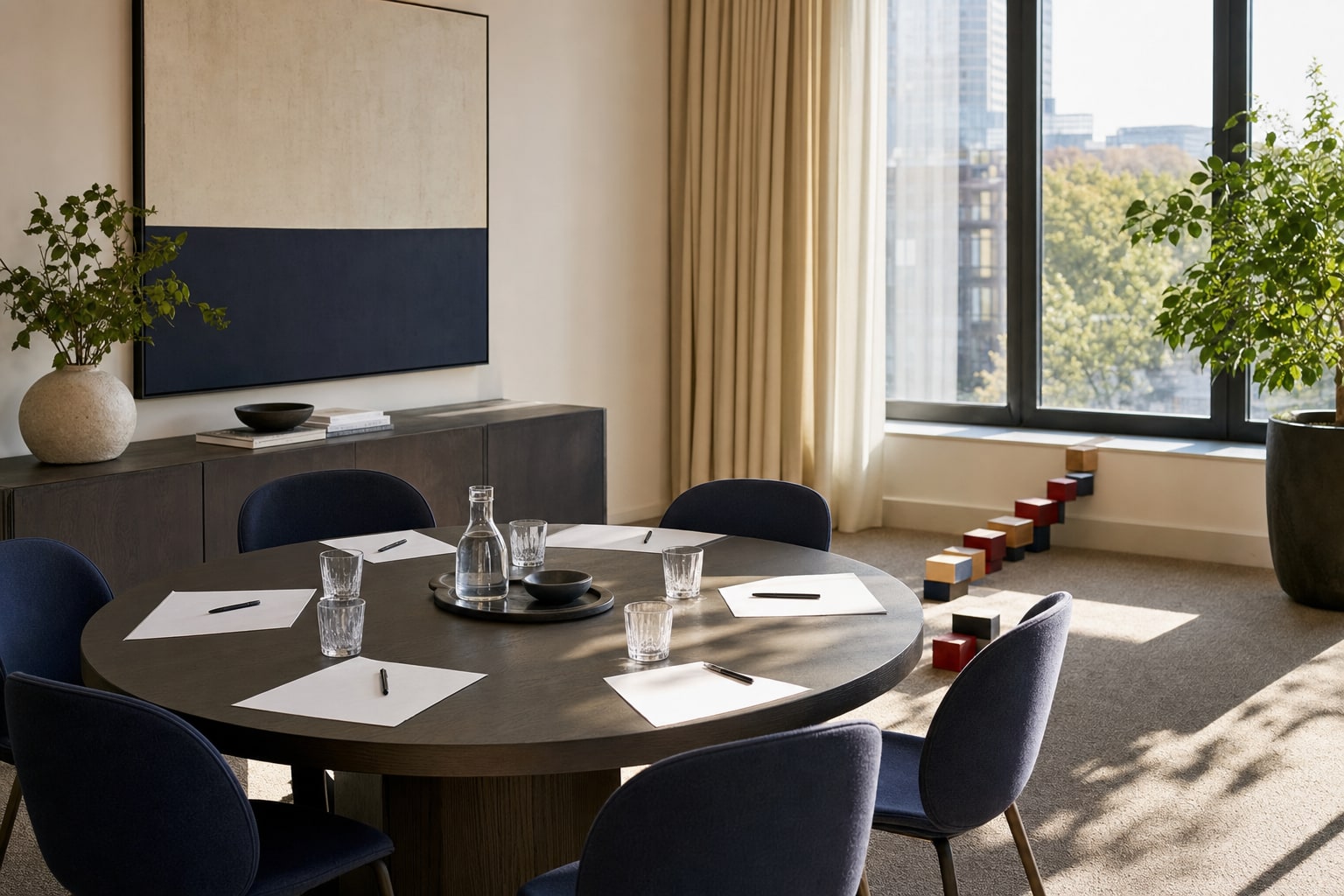 A meeting room prepared for a practical change planning session