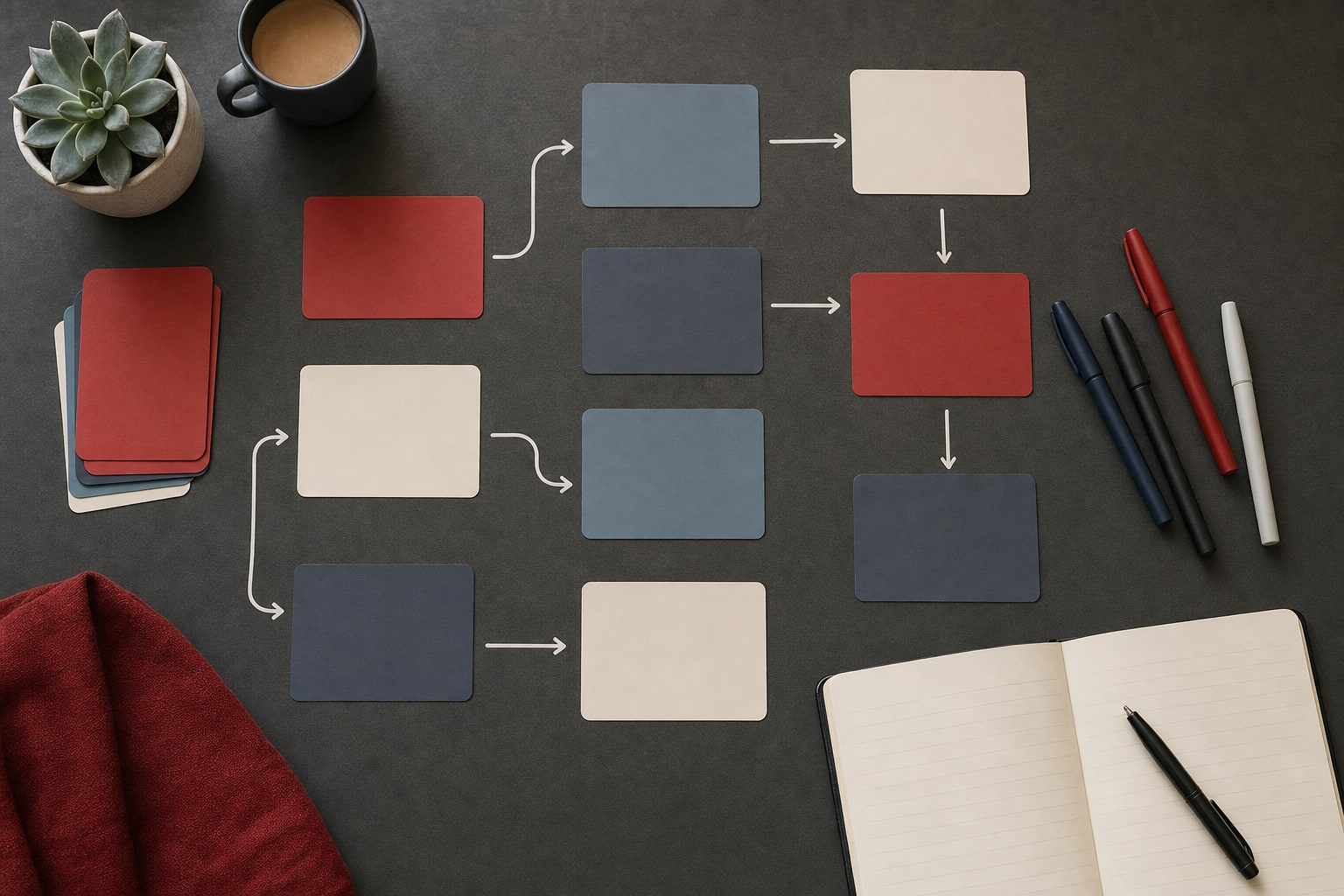 A visual map of possible routes through organizational change