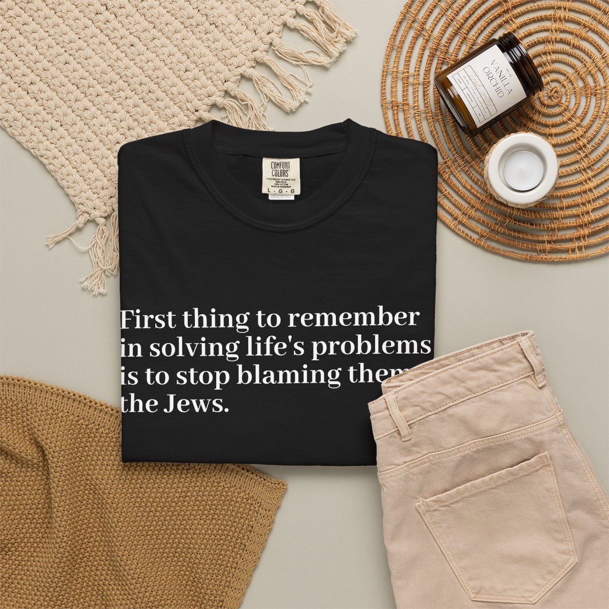 "Stop Blaming Your Problems On The Jews" T shirt, view 4
